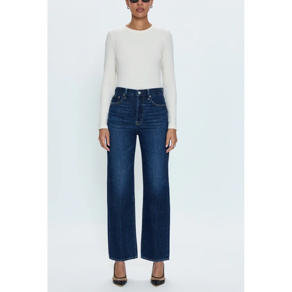 pistola Cassie Dark Blue High-Rise Wide Leg Jeans